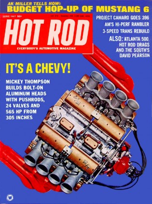 HOT ROD 1967 JUNE - ROUGE V8, DAVID PEARSON, LARKIN*